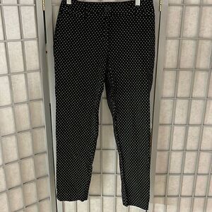 Cleo Every Body Polka Dot Ankle Pant, Size 2. Black and White.